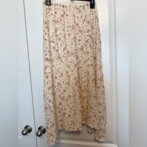 Hippie Rose Cream and Brown Floral Maxi Skirt